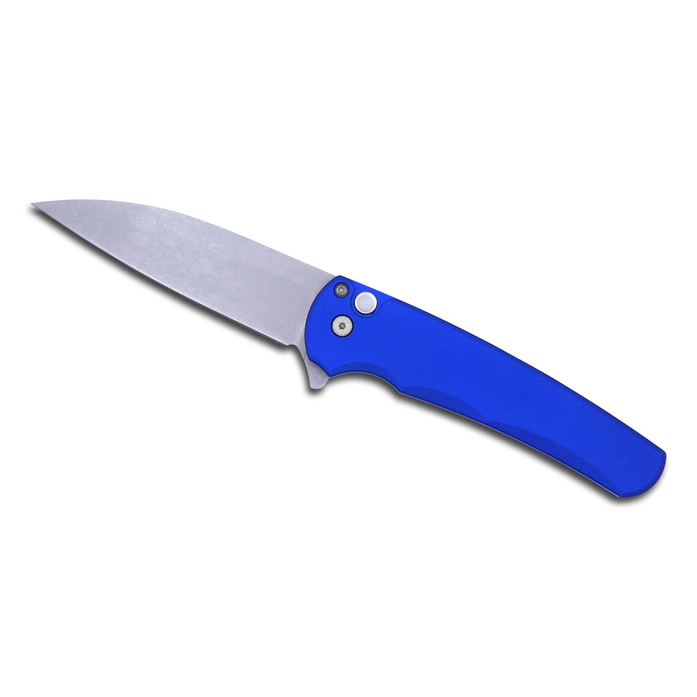 
                      
                        Malibu Flipper - Solid Blue Aluminum, Magnacut Stonewash Wharncliffe - Crimson Tactical
                      
                    