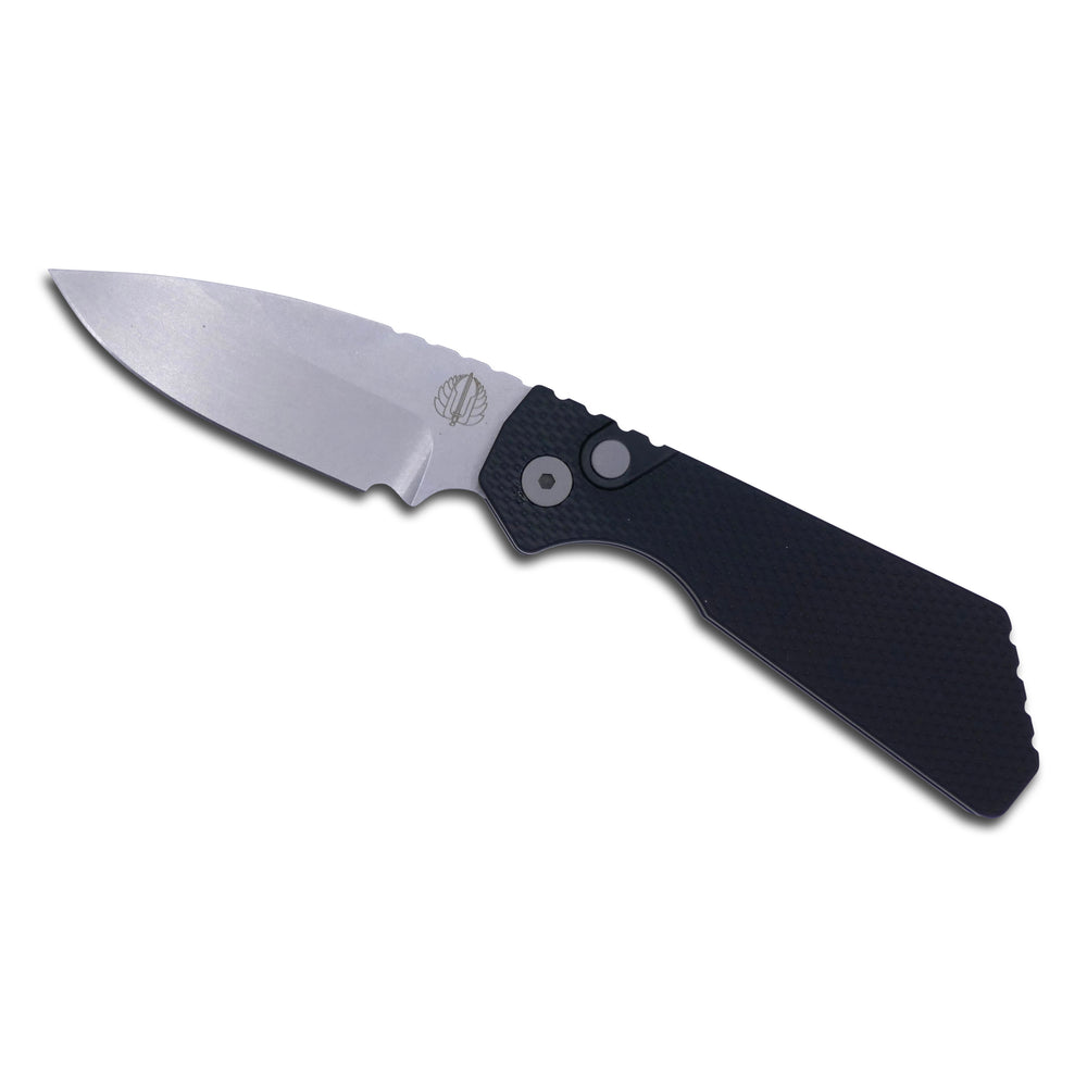 
                      
                        Strider PT+ - Black Textured Handle / Stonewash Magnacut Blade / Blasted Hardware + Clip - Crimson Tactical
                      
                    