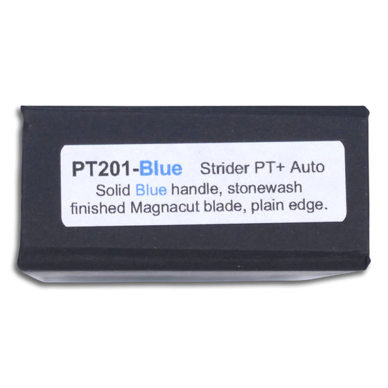Strider PT+ - Blue Solid handle / Stonewash Magnacut / Blasted Hardware + Clip