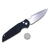 Tactical Response 3 Left Handed - 3.5” Clip Point blade / Black Handle with Grooves / Stonewash
