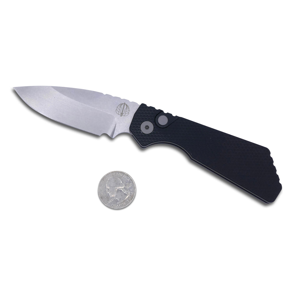 
                      
                        Strider PT+ - Black Textured Handle / Stonewash Magnacut Blade / Blasted Hardware + Clip - Crimson Tactical
                      
                    