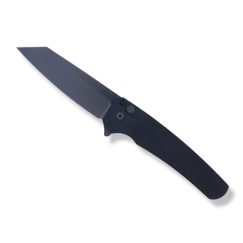 
                      
                        Malibu Flipper - Textured Black Handle / DLC Black 20CV Reverse Tanto / Blasted Hardware + Clip - Crimson Tactical
                      
                    