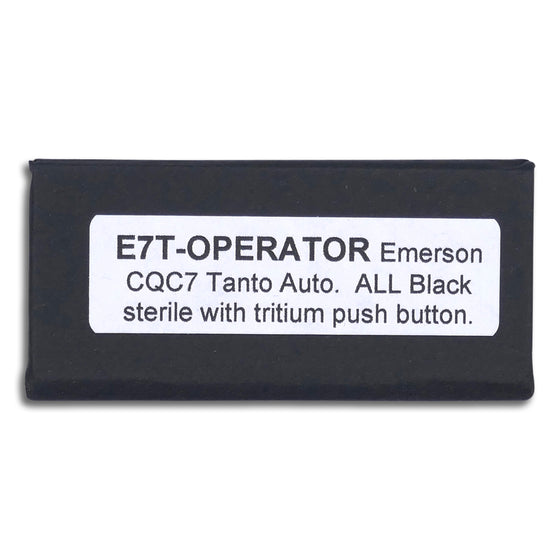 Emerson CQC7 - All Black Sterile with Tritium Push Button